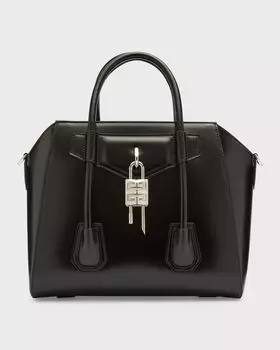 Маленькая кожаная сумка Antigona Lock с верхней ручкой Givenchy, цвет Black