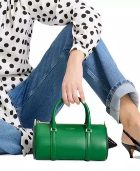 Маленькая кожаная сумка-бочка Spade Icon kate spade new york, зеленый