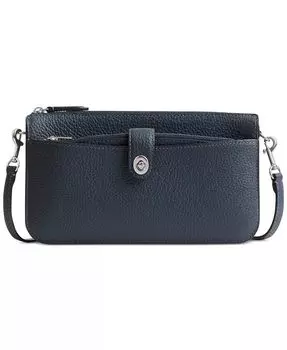 Маленькая кожаная сумка через плечо Bella Coach, синий