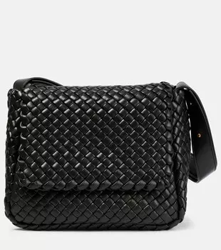 Маленькая кожаная сумка через плечо Cobble Bottega Veneta, зеленый