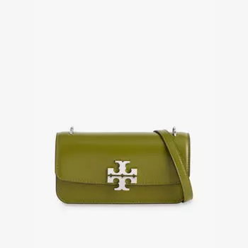 Маленькая кожаная сумка через плечо Eleanor Tory Burch, зеленый