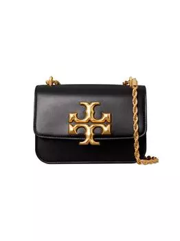 Маленькая кожаная сумка через плечо Eleanor Tory Burch, черный