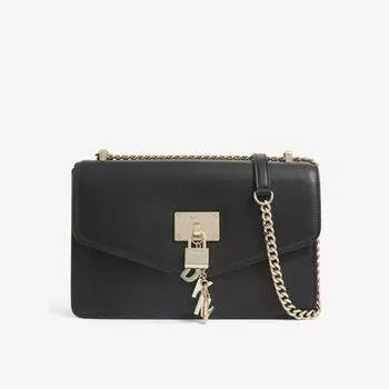 Маленькая кожаная сумка через плечо Elissa Dkny, черный