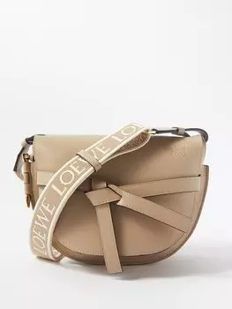 Маленькая кожаная сумка через плечо gate LOEWE, бежевый