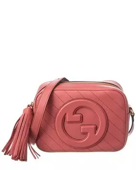 Маленькая кожаная сумка через плечо Gucci Blondie, розовый