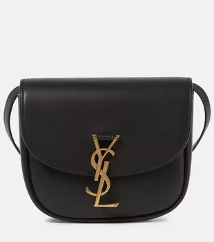 Маленькая кожаная сумка через плечо Kaia Saint Laurent, черный