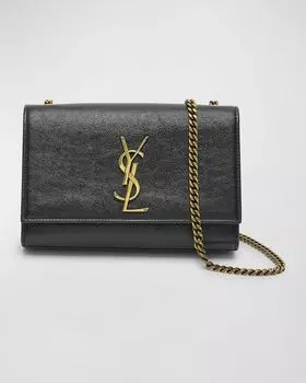 Маленькая кожаная сумка через плечо Kate YSL Saint Laurent, цвет Black