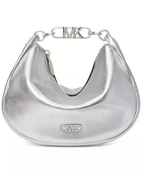 Маленькая кожаная сумка через плечо Kendall Michael Kors, серебро