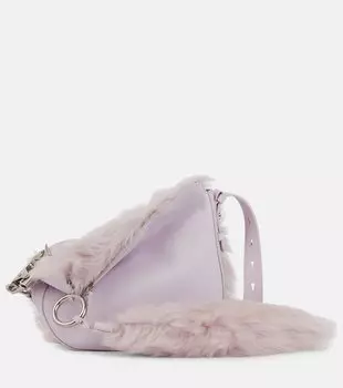 Маленькая кожаная сумка через плечо knight Burberry, фиолетовый