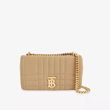 Маленькая кожаная сумка через плечо lola Burberry, бежевый
