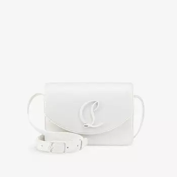 Маленькая кожаная сумка через плечо loubi54 Christian Louboutin, цвет bianco