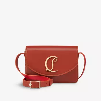 Маленькая кожаная сумка через плечо loubi54 Christian Louboutin, цвет rouquine/gold