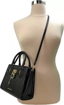 Маленькая кожаная сумка через плечо Michael Kors Hamilton (черный)