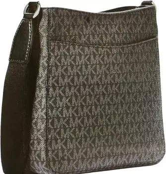 Маленькая кожаная сумка через плечо Michael Kors (черный/серебристый)
