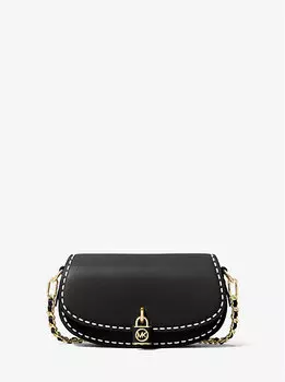 Маленькая кожаная сумка через плечо Mila, сшитая вручную Michael Kors, черный