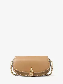 Маленькая кожаная сумка через плечо Mila, сшитая вручную Michael Kors, коричневый