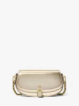 Маленькая кожаная сумка через плечо Mila цвета металлик Michael Kors, желтый