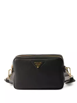 Маленькая кожаная сумка через плечо Prada, черный