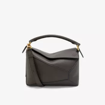 Маленькая кожаная сумка через плечо Puzzle Loewe, серый
