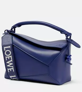 Маленькая кожаная сумка через плечо Puzzle Edge Loewe, фиолетовый