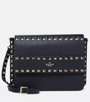 Маленькая кожаная сумка через плечо rockstud Valentino Garavani, черный
