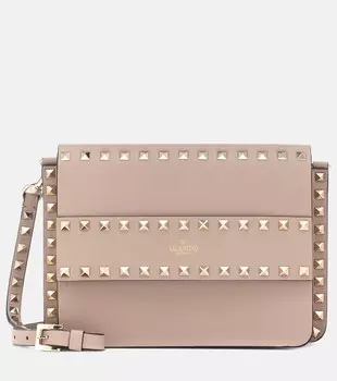 Маленькая кожаная сумка через плечо rockstud Valentino Garavani, нейтральный