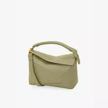 Маленькая кожаная сумка через плечо с пазл-краем Loewe, зеленый