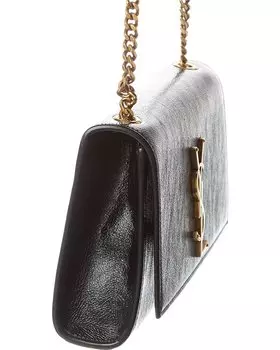 Маленькая кожаная сумка через плечо Saint Laurent Kate, черный