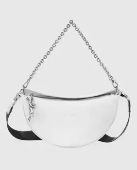 Маленькая кожаная сумка через плечо Smile Longchamp, белый