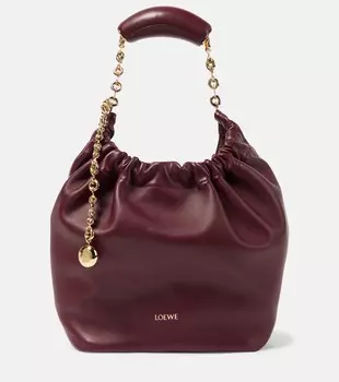 Маленькая кожаная сумка через плечо Squeeze Loewe, Dark Burgundy