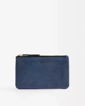 Маленькая кожаная сумка для туалетных принадлежностей с простой застежкой-молнией Parfois, тёмно-синий
