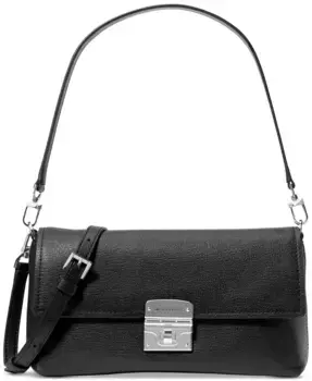 Маленькая кожаная сумка-конверт кроссбоди Pouchette Michael Kors, черный