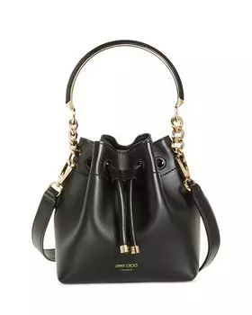 Маленькая кожаная сумка-мешок Bon Bon Jimmy Choo, цвет Black