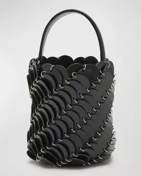 Маленькая кожаная сумка-мешок Disc Link Rabanne, цвет Black