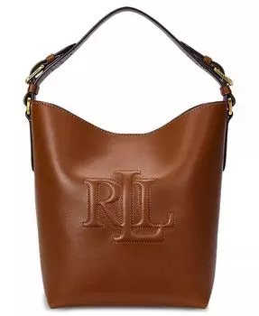 Маленькая кожаная сумка-мешок Witley Lauren Ralph Lauren, коричневый