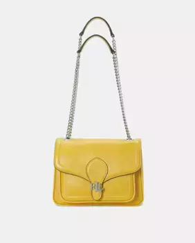 Маленькая кожаная сумка на плечо Bradley с клапаном Lauren Ralph Lauren, желтый