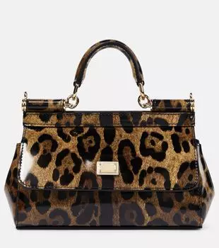 Маленькая кожаная сумка на плечо x kim sicily Dolce&Gabbana, коричневый