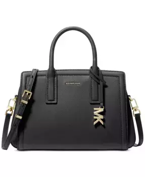 Маленькая кожаная сумка-почтальон Michael Kors, коричневый