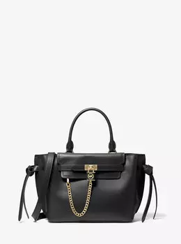 Маленькая кожаная сумка-портфель Hamilton Legacy с поясом Michael Kors, черный