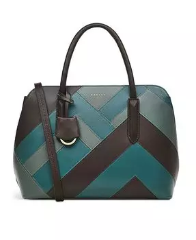 Маленькая кожаная сумка-портфель на молнии Liverpool Street 2.0 в стиле пэчворк Radley London, коричневый