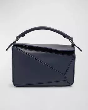Маленькая кожаная сумка с ручкой сверху Loewe, цвет Abyss Blue