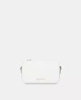 Маленькая кожаная сумка с застежкой-молнией Mascar, белый