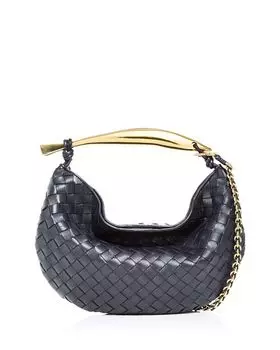 Маленькая кожаная сумка сардинового цвета Bottega Veneta, цвет Blue