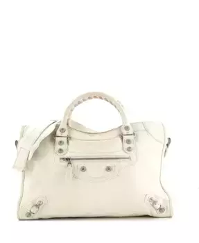 Маленькая кожаная сумка Small City Classic Studs Pre-Owned Balenciaga, коричневый/бежевый