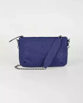 Маленькая кожаная сумка со съемной цепочкой System Action, синий