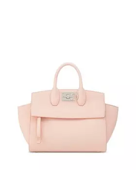 Маленькая кожаная сумка Studio из мягкой кожи с ручкой сверху Ferragamo, цвет Pink