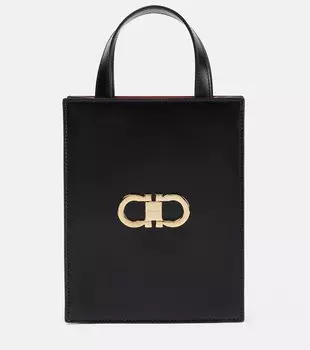 Маленькая кожаная сумка-тоут gancio Ferragamo, красный