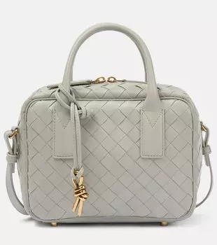 Маленькая кожаная сумка-тоут getaway Bottega Veneta, серый