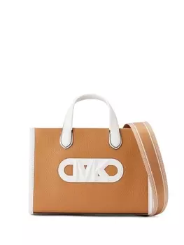 Маленькая кожаная сумка-тоут Gigi Michael Kors, коричневый