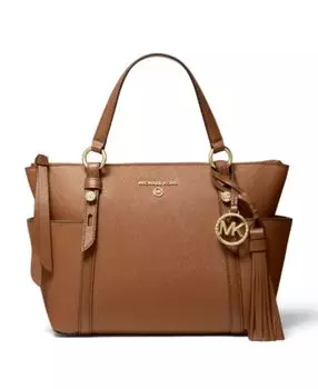 Маленькая кожаная сумка-тоут на молнии с трансформируемым верхом Sullivan Michael Kors